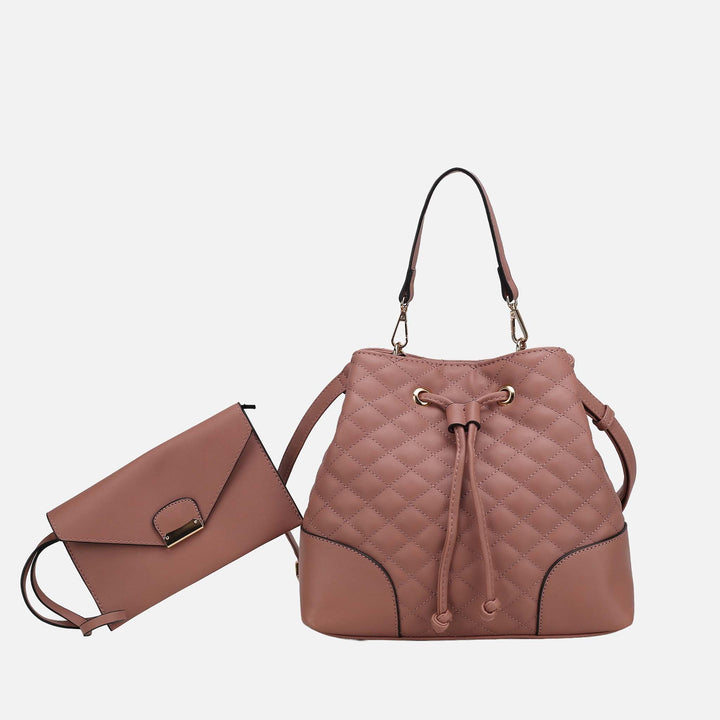 MKF Collection By Mia K Wendy 2 Pcs Bucket Bag With Wristlet
