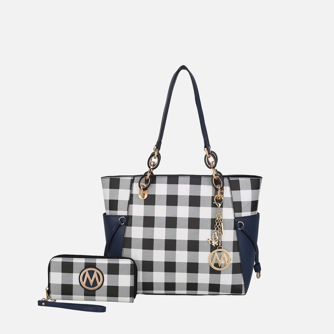 Yellow MKF Collection By Mia K Yale Tote Bag And Wallet Set