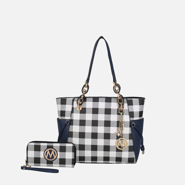 Yellow MKF Collection By Mia K Yale Tote Bag And Wallet Set