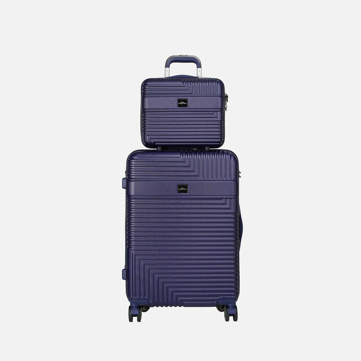 MKF Collection By Mia K Mykonos Carry On Roller And Cosmetic Case Set