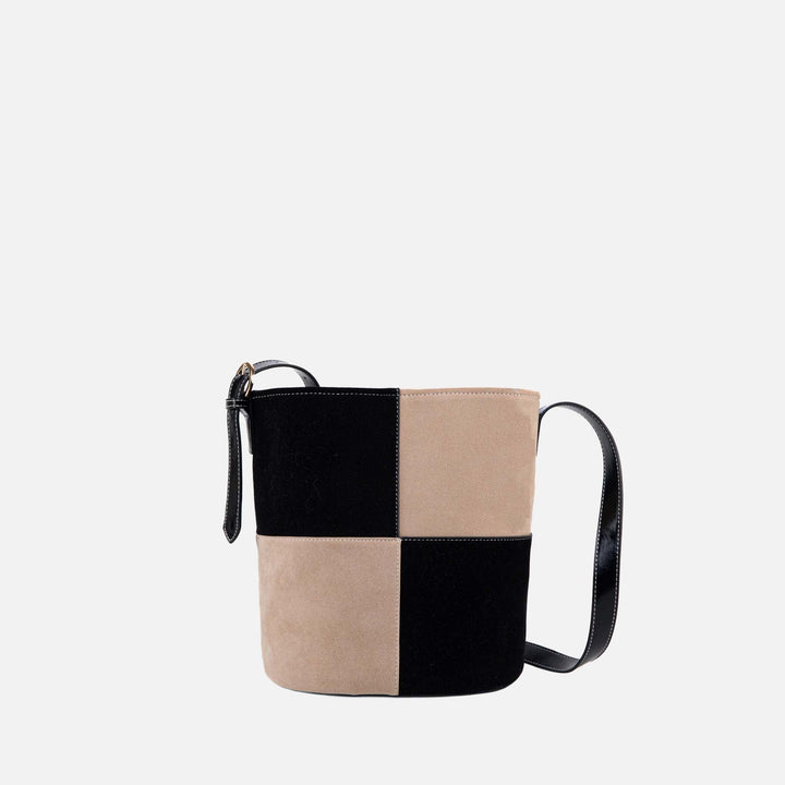 Black Beige MKF Collection By Mia K Arianna Bucket Bag
