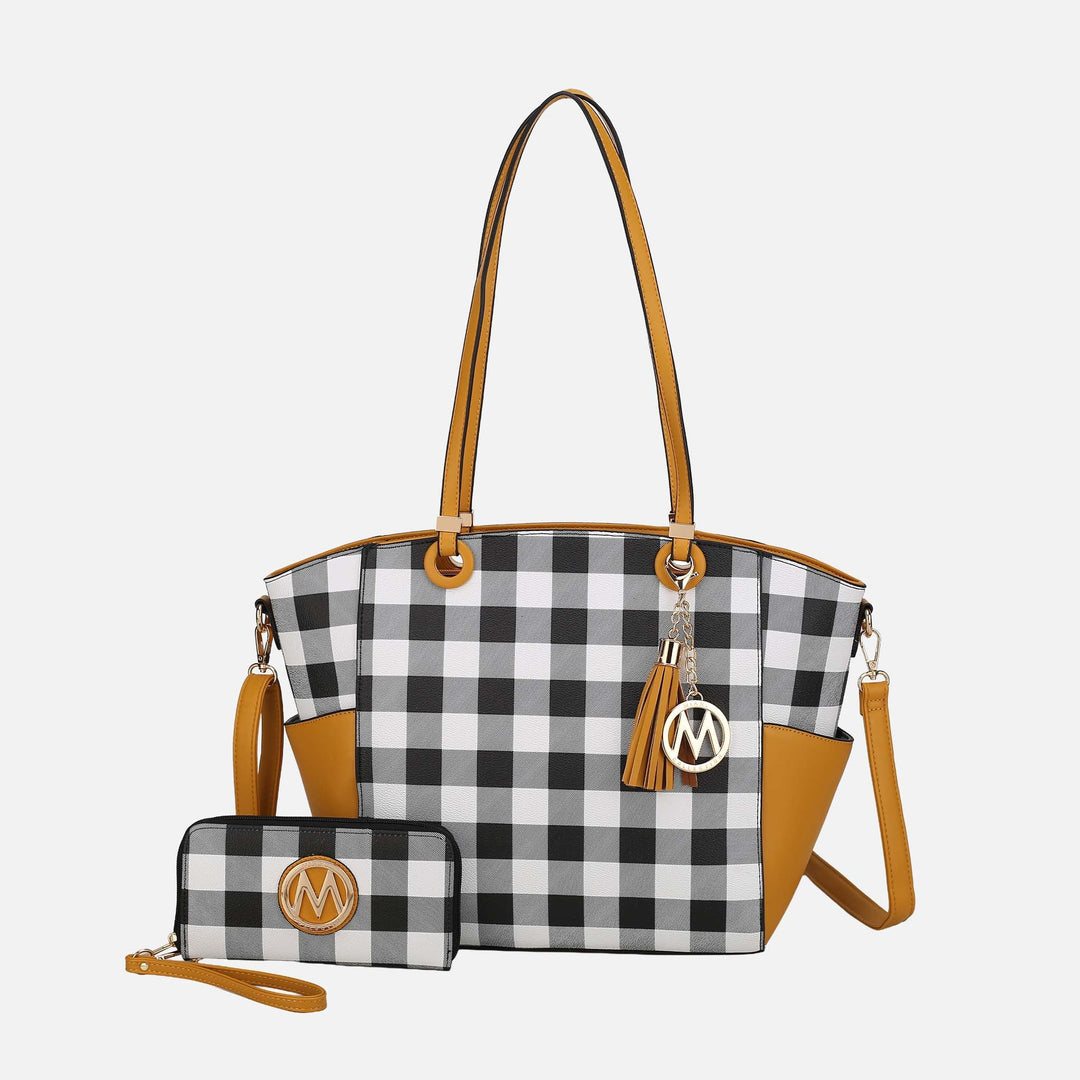 Mustard MKF Collection By Mia K Karlie Tote Bag And Wallet Set