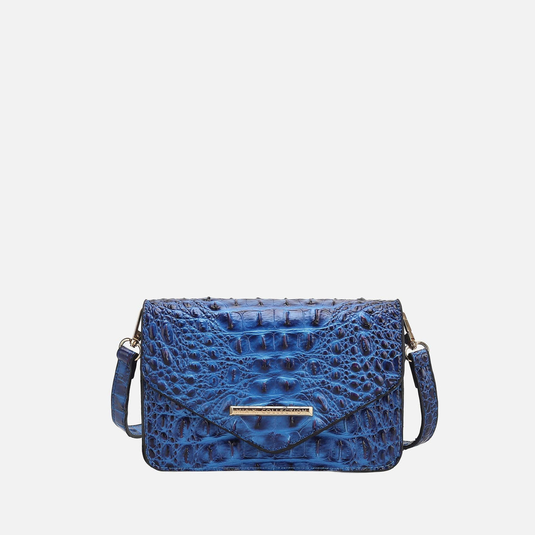 Croco Fuchsia MKF Collection By Mia K Vanta Solid Croc Saddle Bag