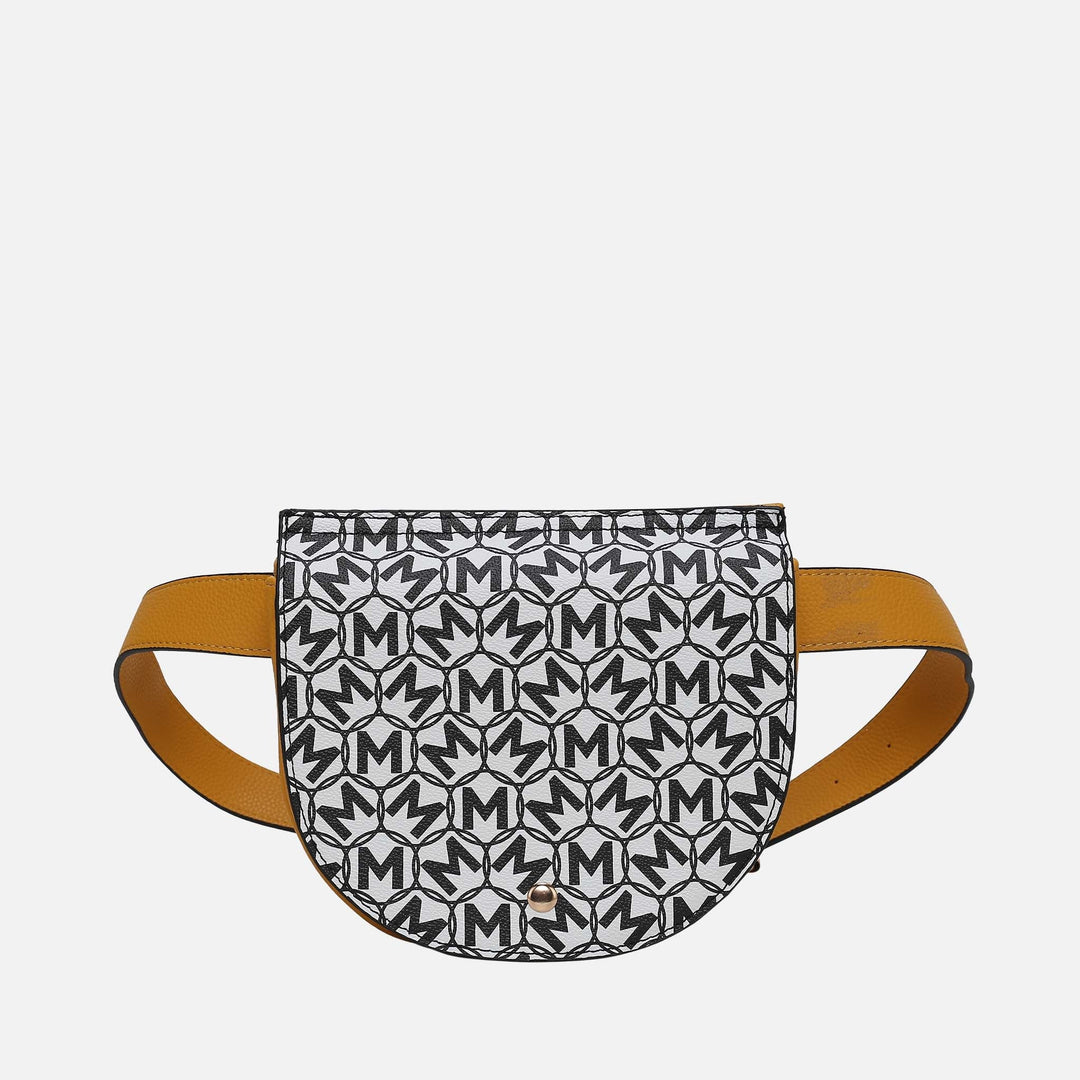 Merlot MKF Collection By Mia K Daksha Monogram Belt Waist Bag