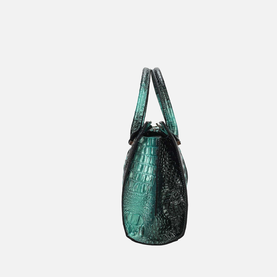 Croco Navy MKF Collection By Mia K Bently Croc Embossed Tote And Set