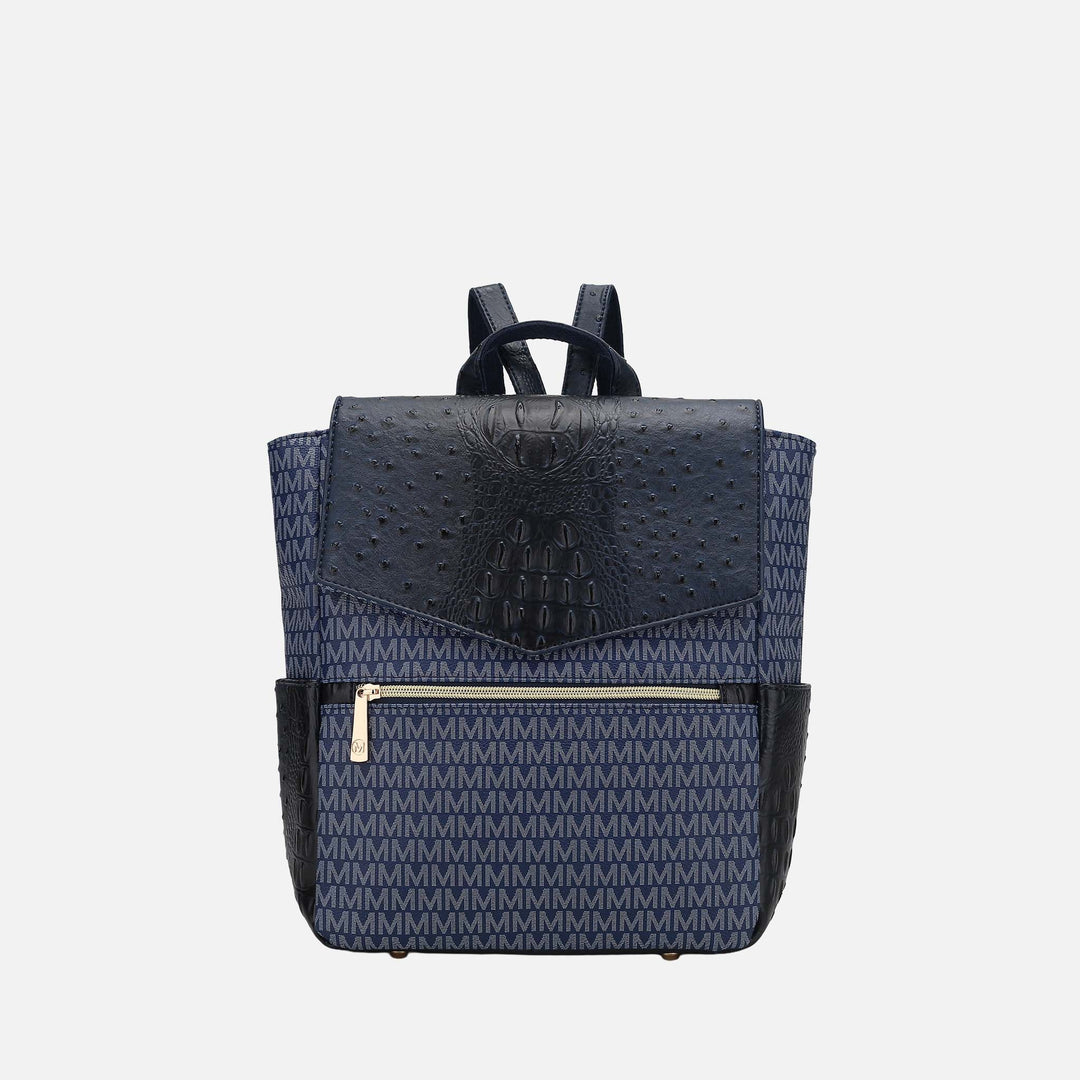 Navy MKF Collection By Mia K Leidy Signature Backpack