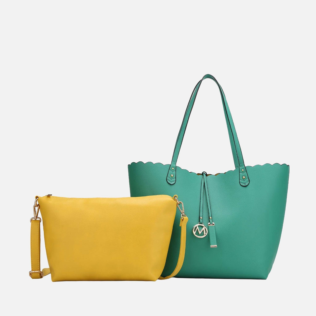 Wine MKF Collection By Mia K Amahia Tote Bag And Crossbody Set