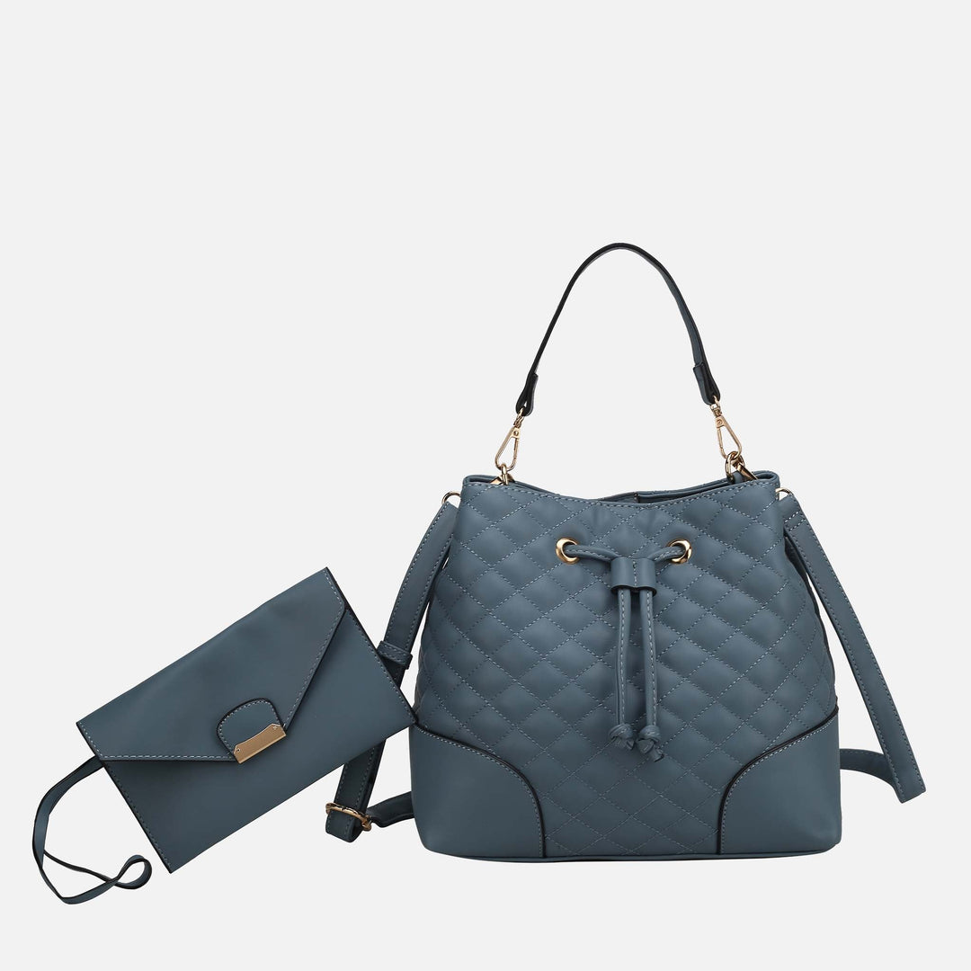 MKF Collection By Mia K Wendy 2 Pcs Bucket Bag With Wristlet