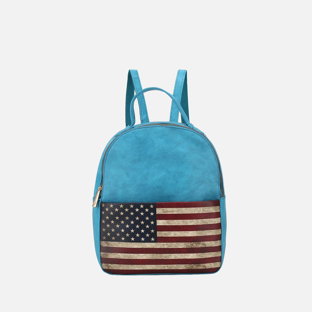 Burgundy MKF Collection By Mia K Briella Flag Print Backpack