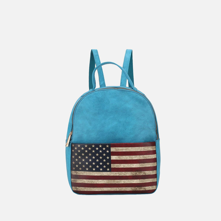 Burgundy MKF Collection By Mia K Briella Flag Print Backpack