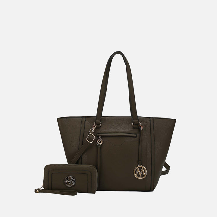 Pewter MKF Collection By Mia K Alexandra Tote Bag And Wallet Set