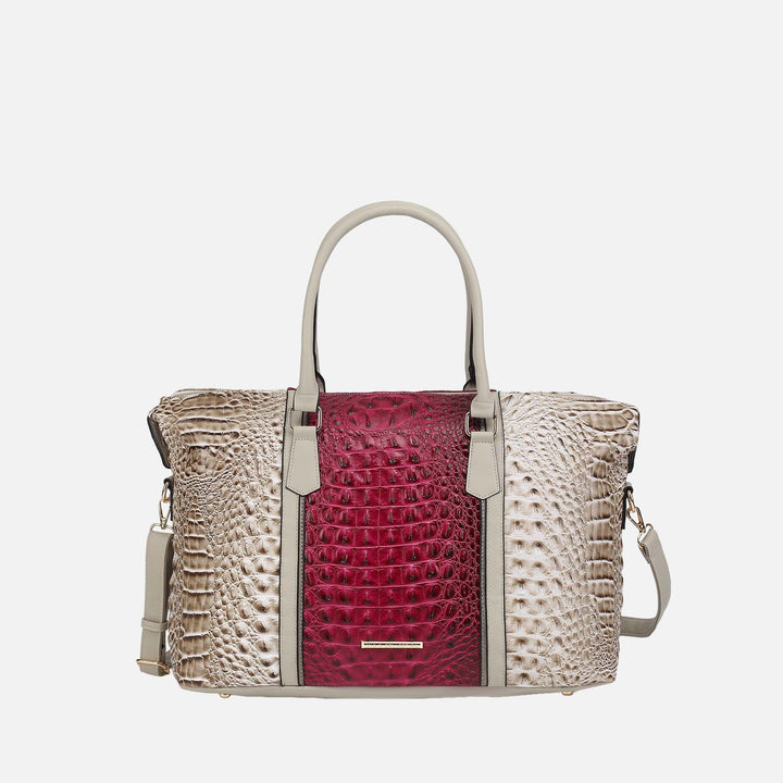 Croco Green MKF Collection By Mia K Raven Croc Embossed Duffel Bag