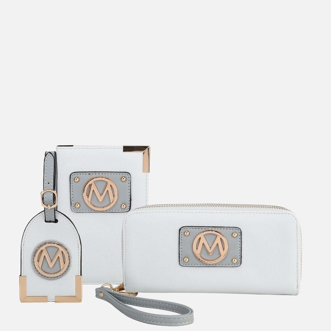 Snake Taupe MKF Collection By Mia K Darla Wallet And Travel Set