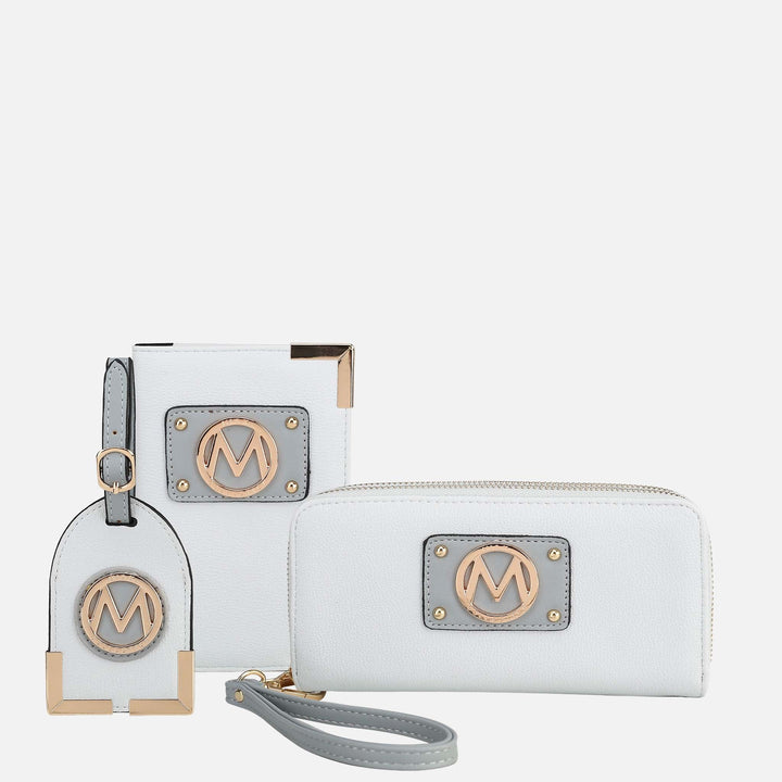 Snake Taupe MKF Collection By Mia K Darla Wallet And Travel Set