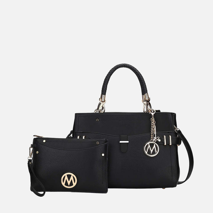 Charcoal Grey MKF Collection By Mia K Tenna Shoulder Bag And Set
