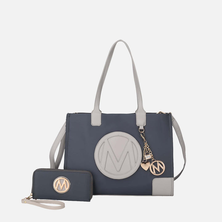 Wine MKF Collection By Mia K Louise Tote Bag And Wallet Set
