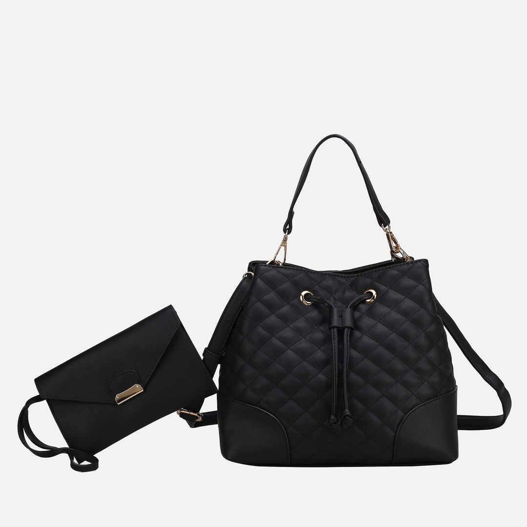 MKF Collection By Mia K Wendy 2 Pcs Bucket Bag With Wristlet