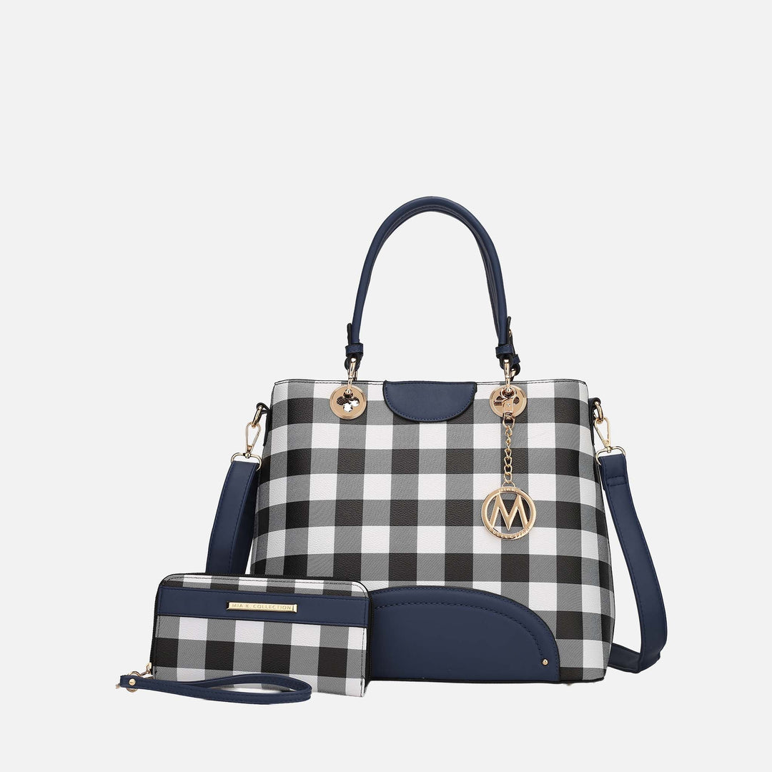 Midnight Blue MKF Collection By Mia K Gabriella Handbag And Wallet Set 1