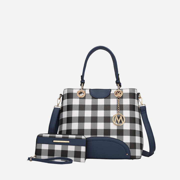 Midnight Blue MKF Collection By Mia K Gabriella Handbag And Wallet Set 1