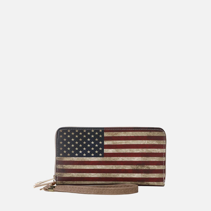 Turquoise MKF Collection By Mia K Uriel Printed Flag Wallet