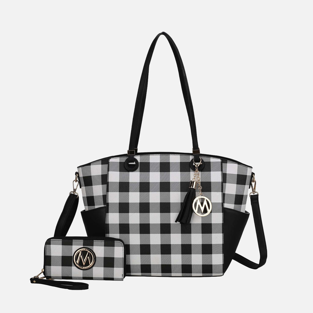 Midnight Blue MKF Collection By Mia K Karlie Tote Bag And Wallet Set