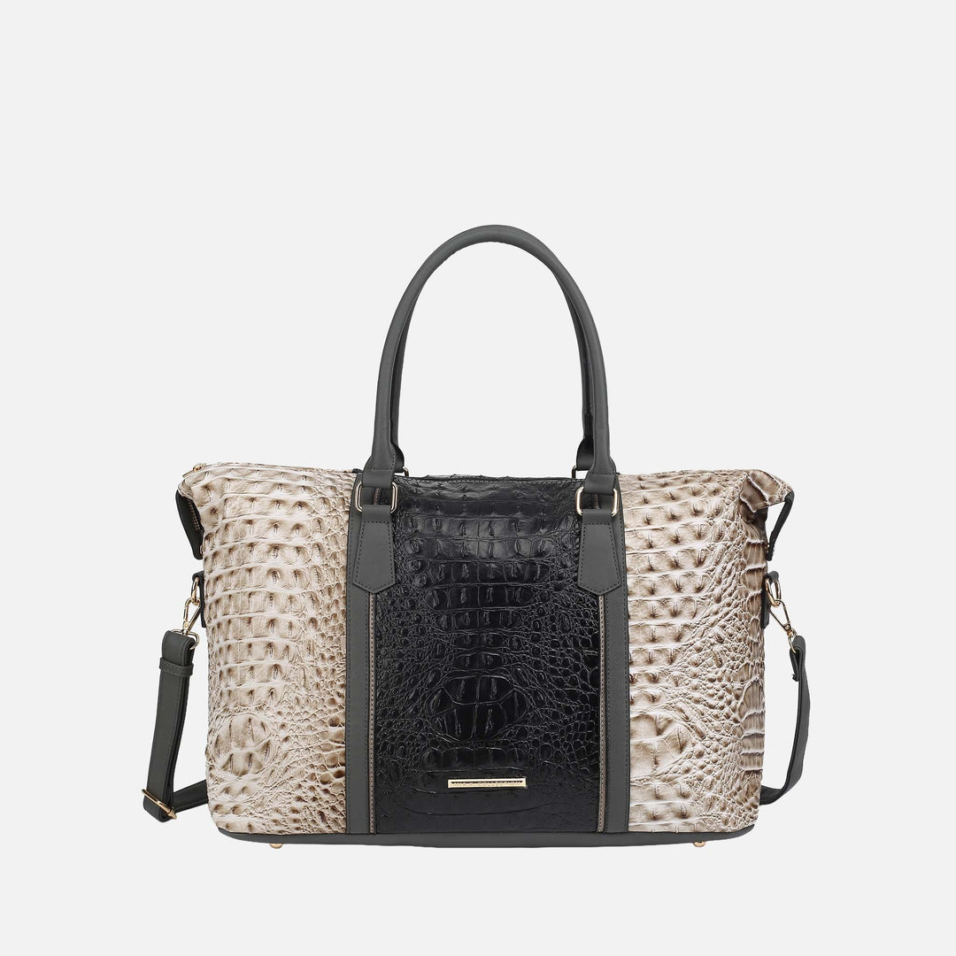 Croco Fuchsia MKF Collection By Mia K Raven Croc Embossed Duffel Bag