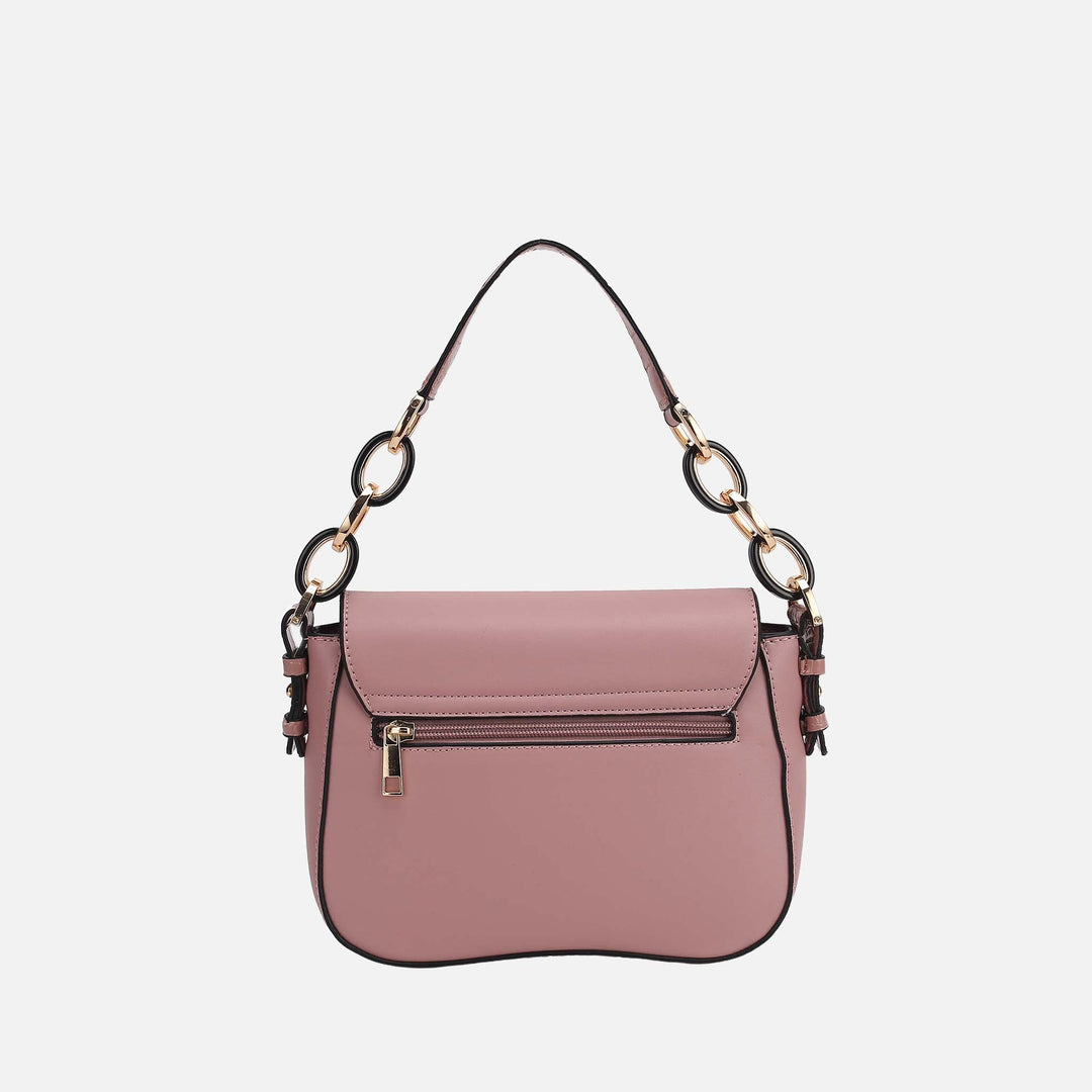 Navy MKF Collection By Mia K Fanta Croc Shoulder Bag