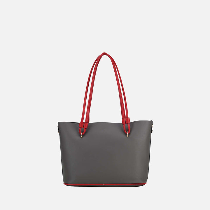 Cognac Brown MKF Collection By Mia K Malay Tote Bag And Cosmetic Pouch Set