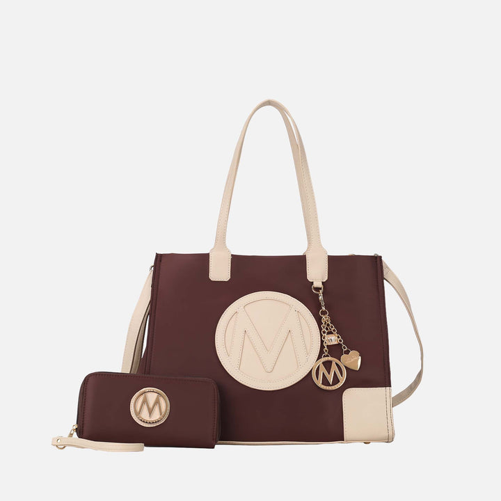 Midnight Blue MKF Collection By Mia K Louise Tote Bag And Wallet Set