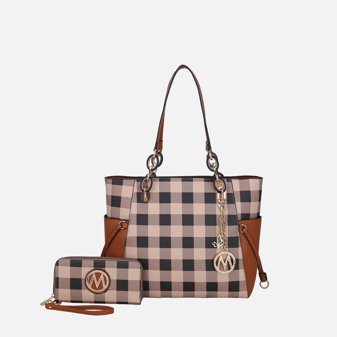 Red MKF Collection By Mia K Yale Tote Bag And Wallet Set