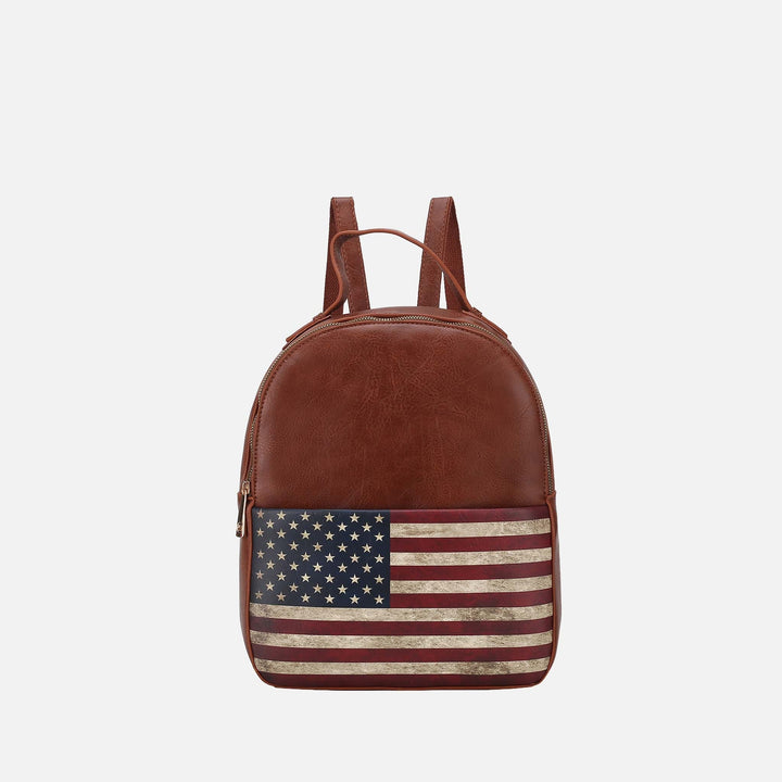 Green MKF Collection By Mia K Briella Flag Print Backpack