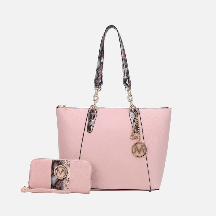 Taupe MKF Collection By Mia K Ximena Tote Bag And Wallet Set