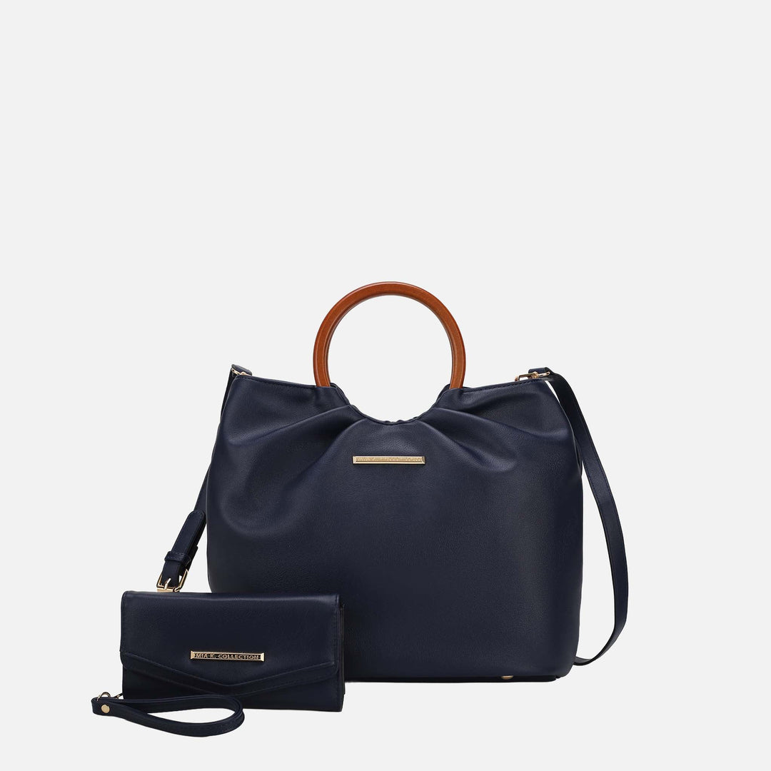 Midnight Blue MKF Collection By Mia K Leilani Tote Bag And Wallet
