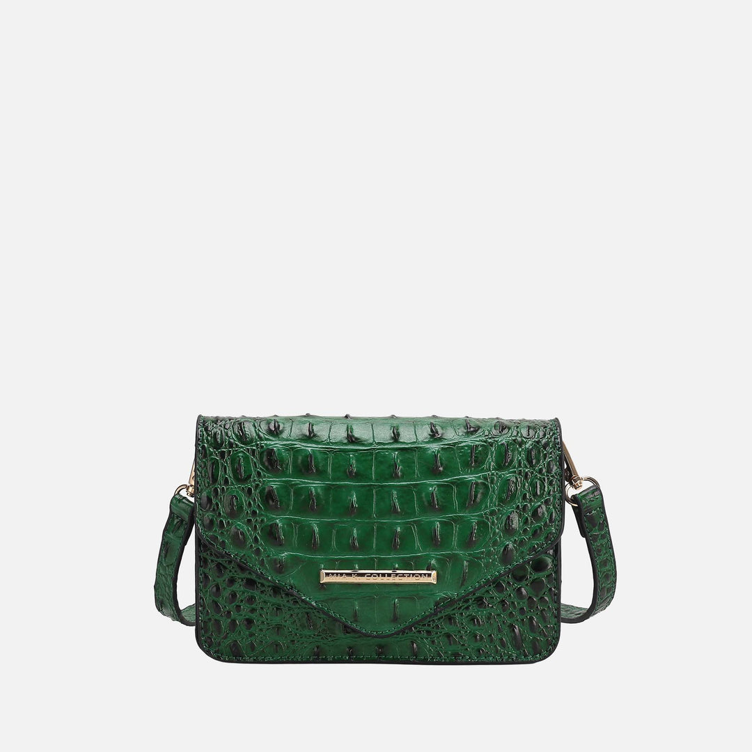 Croco Red MKF Collection By Mia K Vanta Solid Croc Saddle Bag