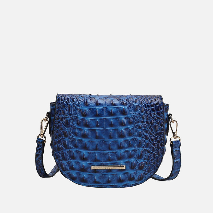 MKF Collection By Mia K Amalia Solid Croc Crossbody Bag