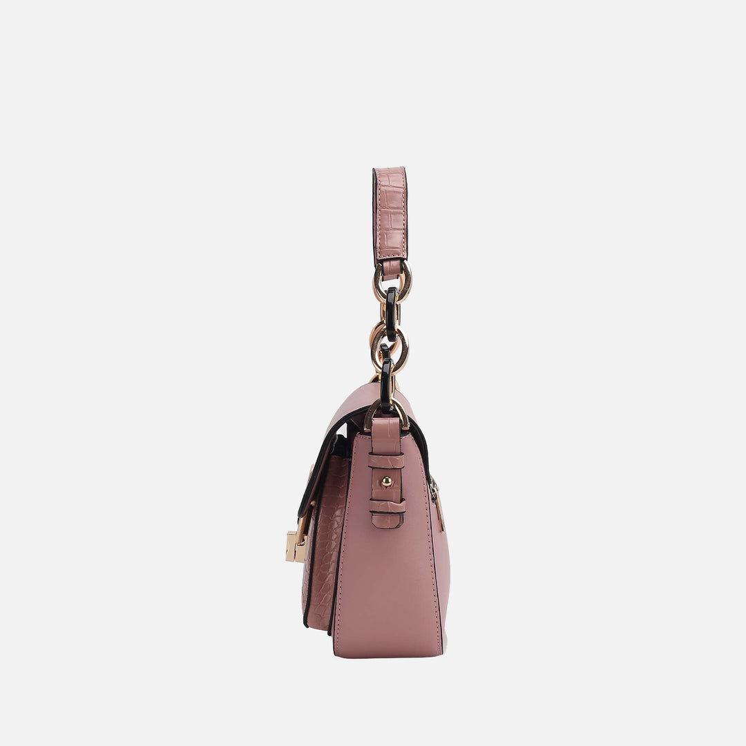 Red MKF Collection By Mia K Fanta Croc Shoulder Bag