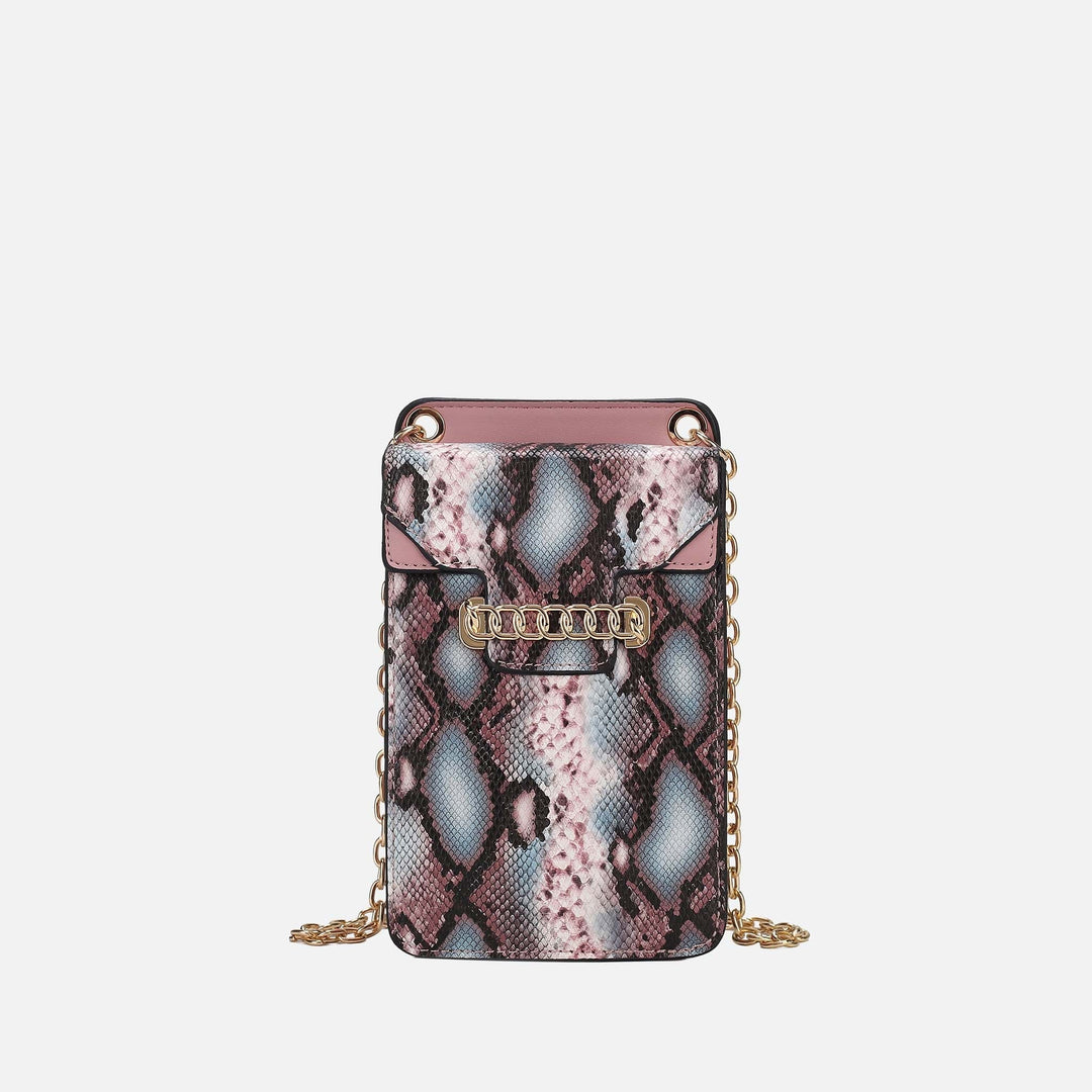 Snake Coffee MKF Collection By Mia K Yael Phone Crossbody Handbag