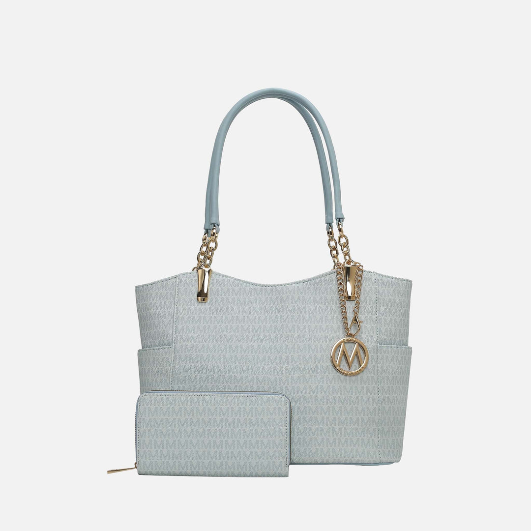 MKF Collection By Mia K Savannah Signature Tote Bag And Wallet Set