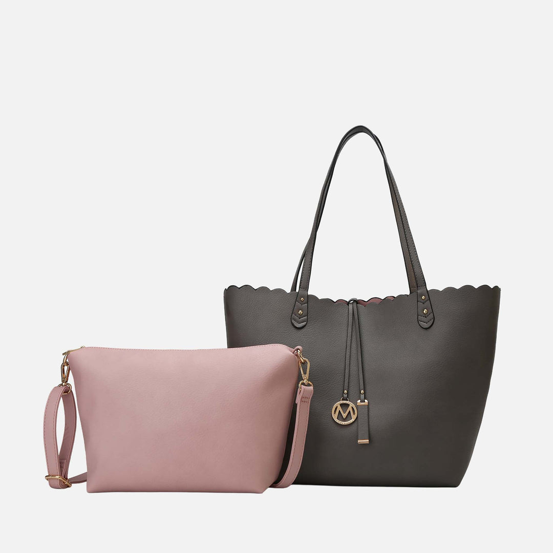 Charcoal Grey MKF Collection By Mia K Amahia Tote Bag And Crossbody Set