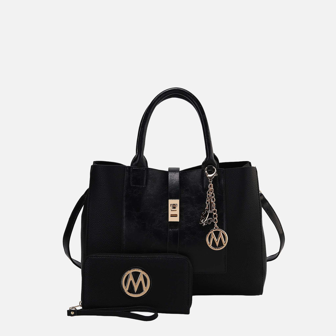 Gray MKF Collection By Mia K Yola Shoulder Bag And Wallet Set