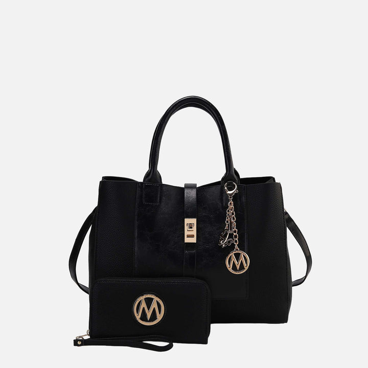 Gray MKF Collection By Mia K Yola Shoulder Bag And Wallet Set