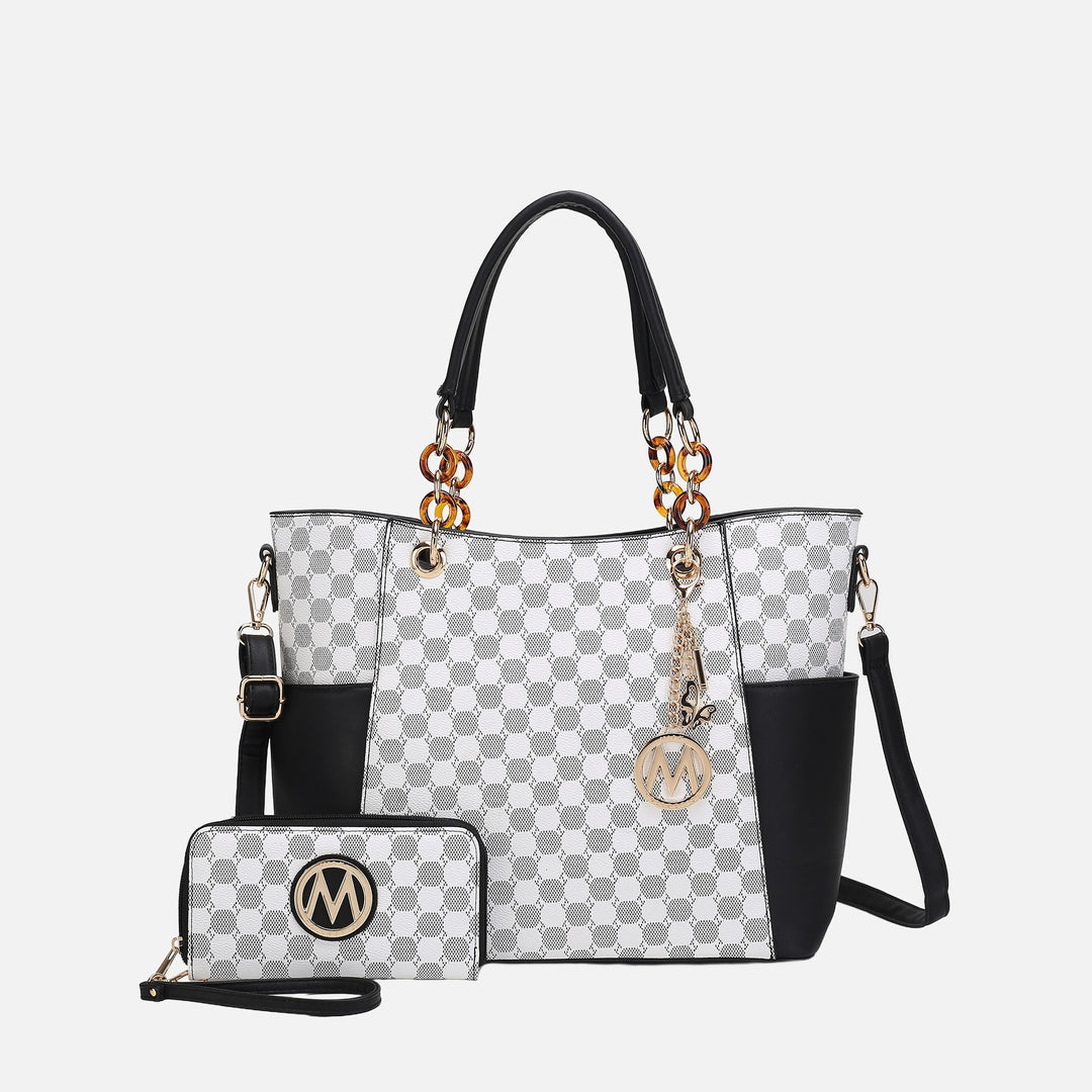 Midnight Blue MKF Collection By Mia K Merlina Tote Bag And Wallet Set