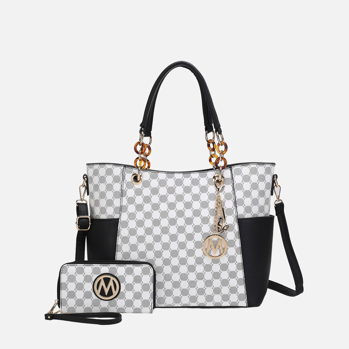 Midnight Blue MKF Collection By Mia K Merlina Tote Bag And Wallet Set