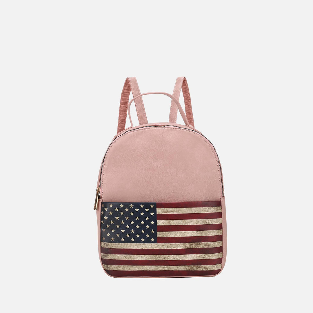 Navy MKF Collection By Mia K Briella Flag Print Backpack