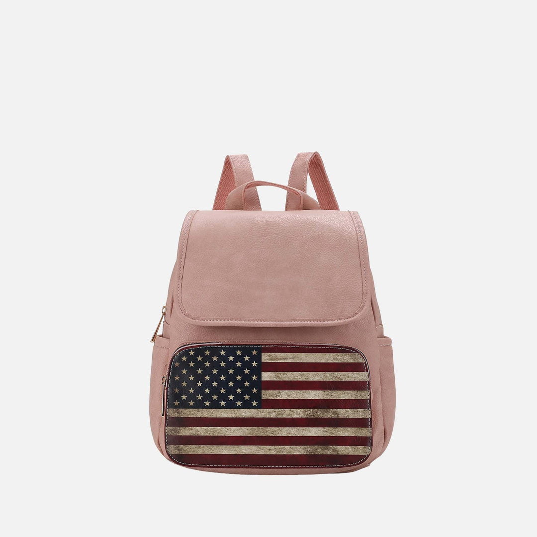 Green MKF Collection By Mia K Regina Printed Flag Backpack
