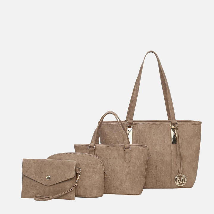 Burgundy MKF Collection By Mia K Arya Signature Tote And Set