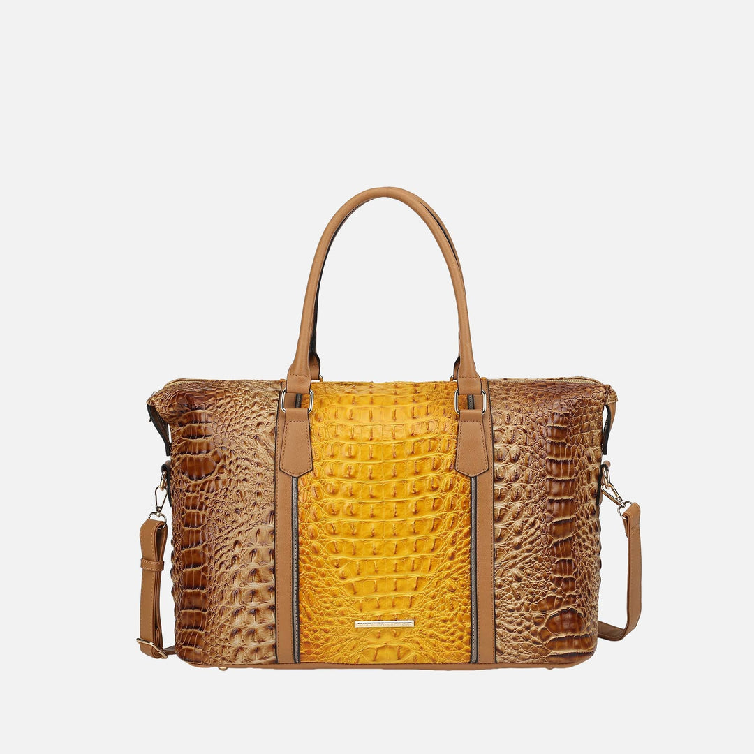 Croco Purple MKF Collection By Mia K Raven Croc Embossed Duffel Bag