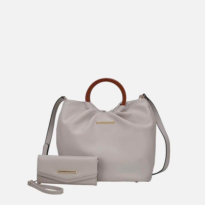 Mauve MKF Collection By Mia K Leilani Tote Bag And Wallet