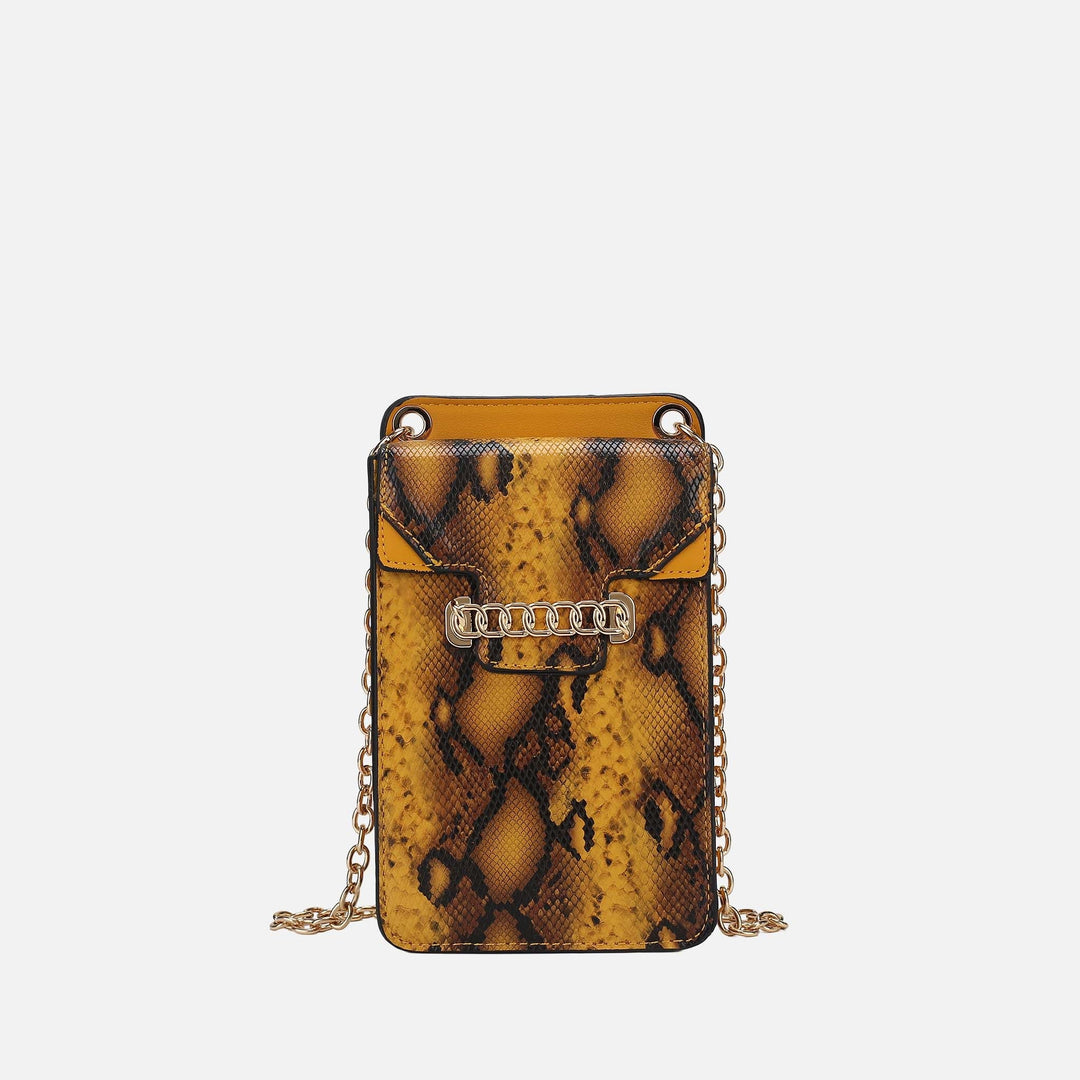 Snake Cognac MKF Collection By Mia K Yael Phone Crossbody Handbag