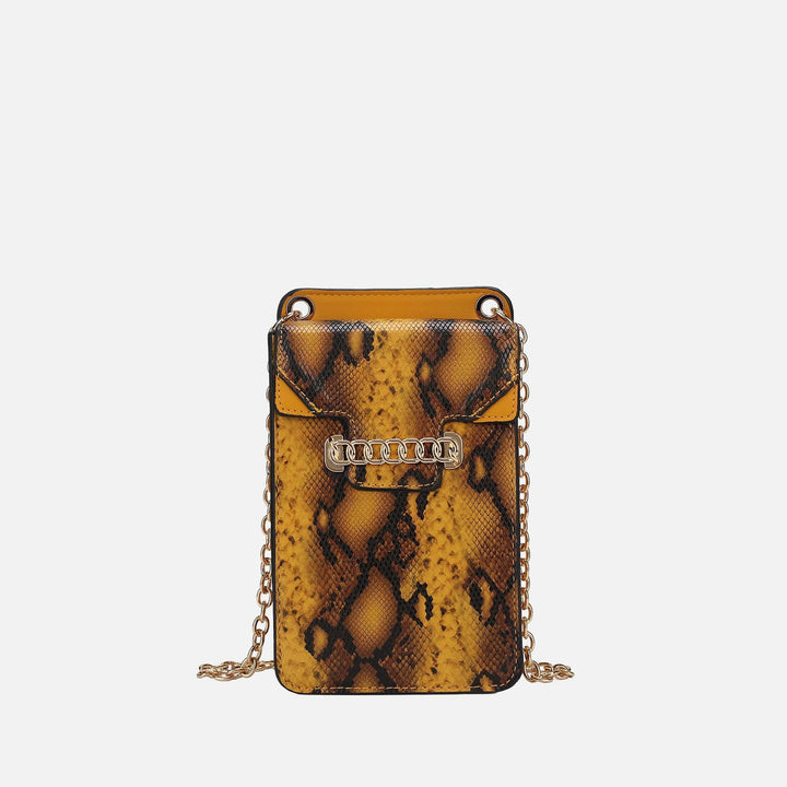 Snake Cognac MKF Collection By Mia K Yael Phone Crossbody Handbag